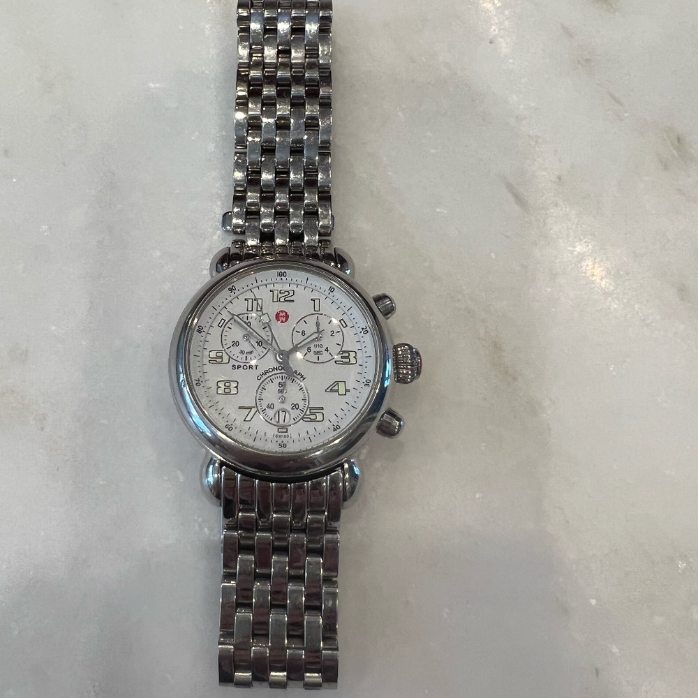 Michele Silver Chronograph Watch
